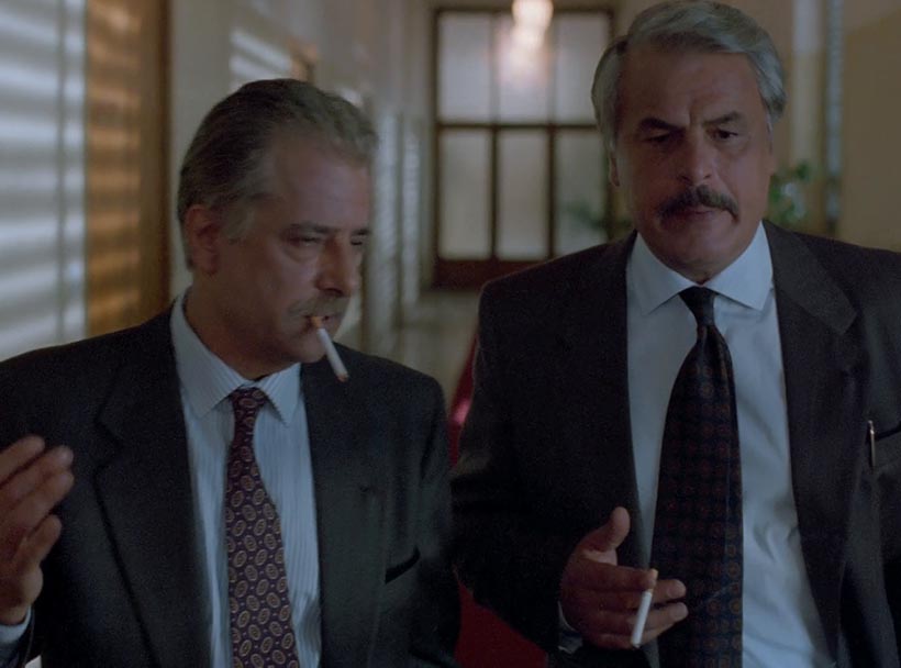 Scena del film Giovanni Falcone con Michele Placido