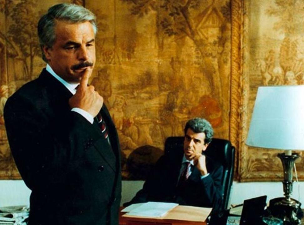 Scena del film Giovanni Falcone con Michele Placido